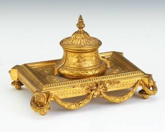 French Empire Bronze Inkwell
