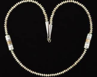 Ladies Artisan Native American Gold and Sterling Silver Necklace
