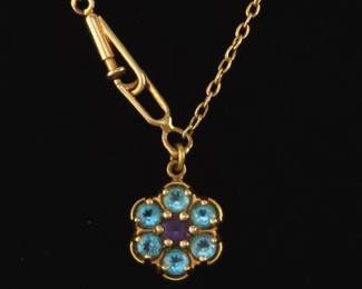 Ladies Gold Chain with Flower Pendant