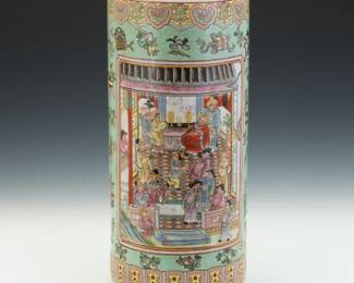 Chinese Famille Rose Porcelain Umbrella Stand