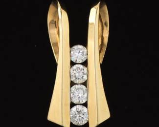 Ladies Vintage Gold and Diamond Large Slider