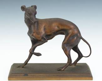Bronze Figure of a Whippet or Italian Greyhound