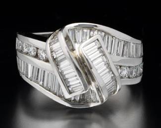 Charles Crypell Platinum and Diamond Ring