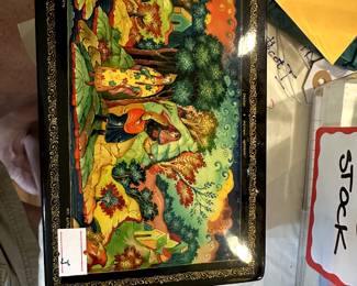 Hand painted Russian enamel box.
