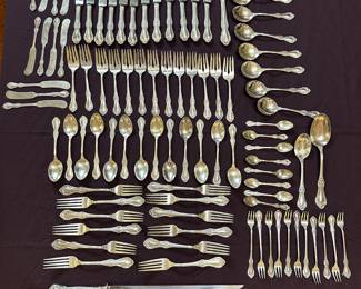 94 Pieces Wild Rose sterling by International