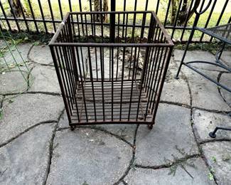 Antique iron braziers fire box.