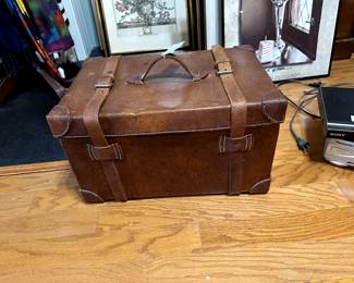 English leather picnic trunk.