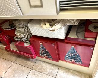 Christmas china and decor.