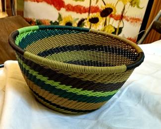 Traditional Zulu telephone wire basket.