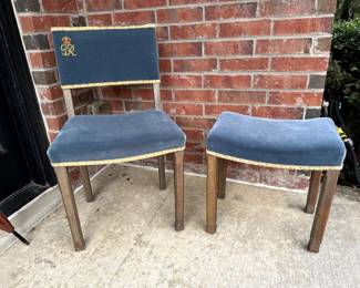 Coronation chair & stool from King George VI & Queen Elizabeth (Queen Mum) 1936.