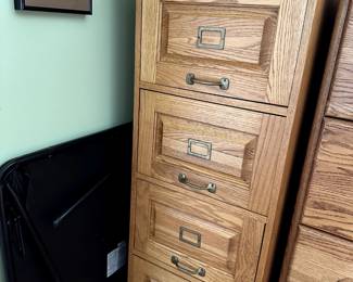 Oak file cabinet.