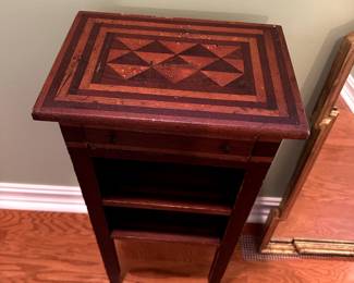 Tramp Art/Folk Art side table with drawer.