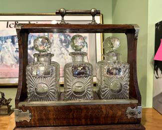 Antique English tantalus.