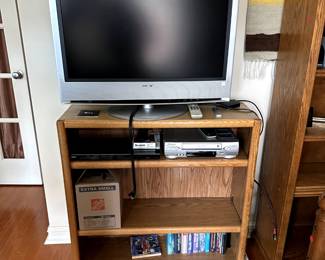 Tvs, & oak home office furnishings.