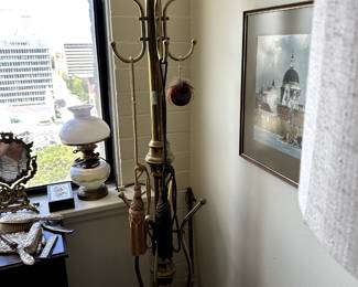 Brass coat rack.