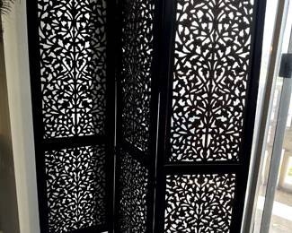 Carved screen.