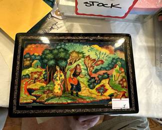 Hand painted Russian enamel box.