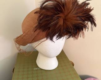 Vintage hat with feather detail