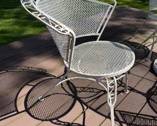 Vintage wrought iron patio table and chairs