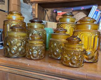 L.E. Smith Moon & Stars canisters sets 