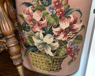 Stunning, needle point trashcan