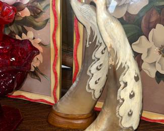 Antique carved horns
