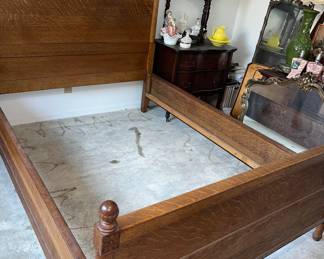 Antique Oak Bed 