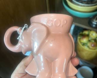 Frankoma pink GOP elephant cup