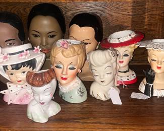 Vintage Lady head vases
