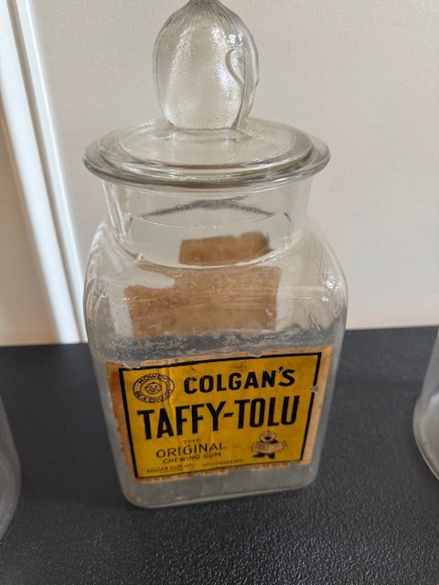 Antique Apothecary Glass Jar with Lid