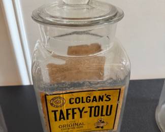 Antique Apothecary Glass Jar with Lid