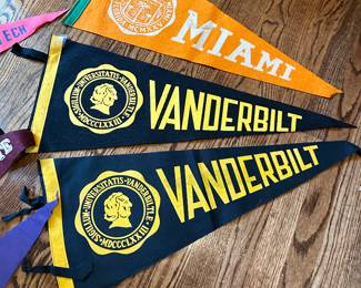Miami U and Vanderbilt vintage pennants 