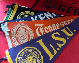 Vintage southeastern conference pennants circa 1950s