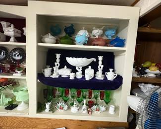 . . . the beginning of a fantastic display of milk-glass and jadite pieces