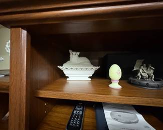 . . . cat-themed milk glass
