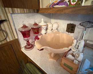 . . . cranberry glass among other pieces