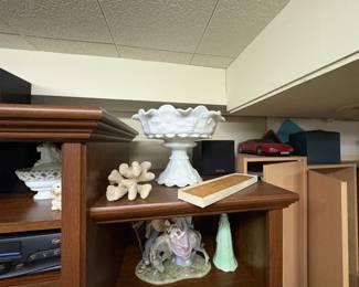 . .. milk glass compote