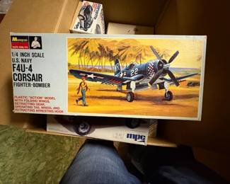. . . vintage Monogram Corsair model plane