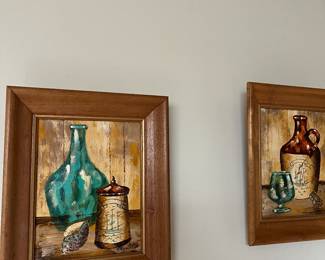 Still life oil painting.  Vintage