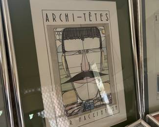 C.R. MACKINTOSH ORIGINAL Lithograph by Louis Hellman *Signed * Frame * RARE