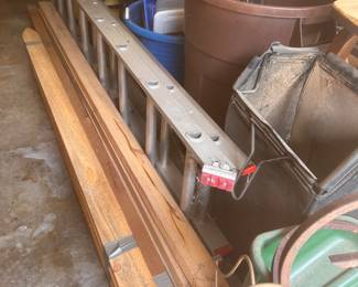 FENCE BOARDS, 2X4s, EXTENSION LADDER