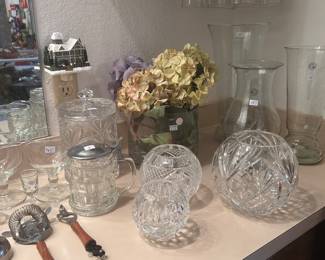 CRYSTAL AND HAND BLOWN VASES