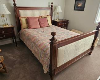 Queen Bed , Hickory Chair Co with pair Nightstands nightstands measure 32 x 17.5 x 29 inches