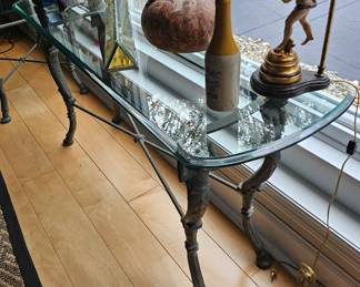 Egyptian revival Figural Verdigris Gueridon Sofa Table