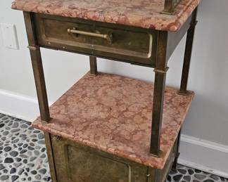 Marble and solid Brass heavy two tier Table