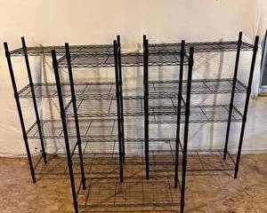 9 Heavy-Duty Black Wire Shelving Unit - Adjustable and Sturdy Design