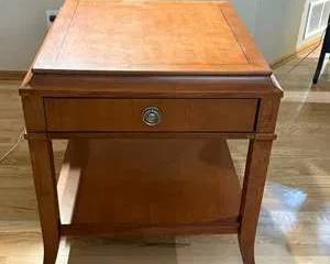 Elegant Wooden Side Table with Drawer and Shelf