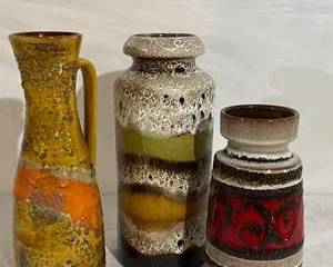 Fat Lava Scheurich Keramik Vase No. 517-30; Scheurich Keramik Vase No. 242-22; Pitcher