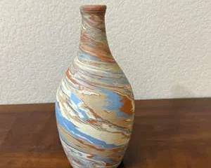 Colorful Swirl Ceramic Vase - Unique Art Piece