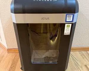 Ativa 20-Sheet Cross-Cut Paper Shredder with Transparent Window, Unused